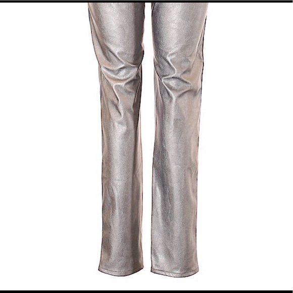 Liquid Leather Metallic Treggings Silver Divided - Picture 4 of 7